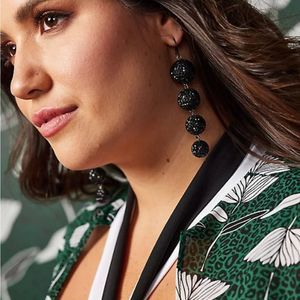 Sylvia Mollie by Torrid Black Sparkle Statement Earrings